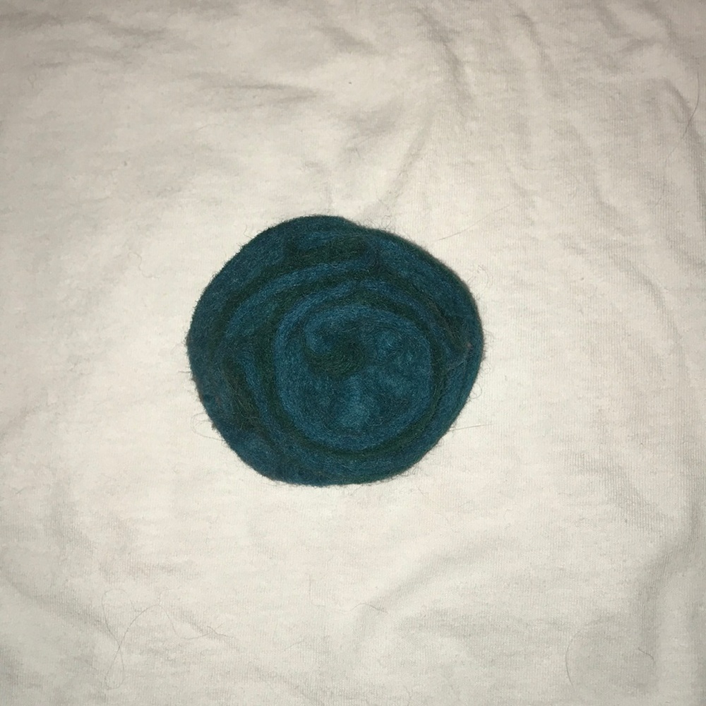 Blue Boiled Wool Brooch